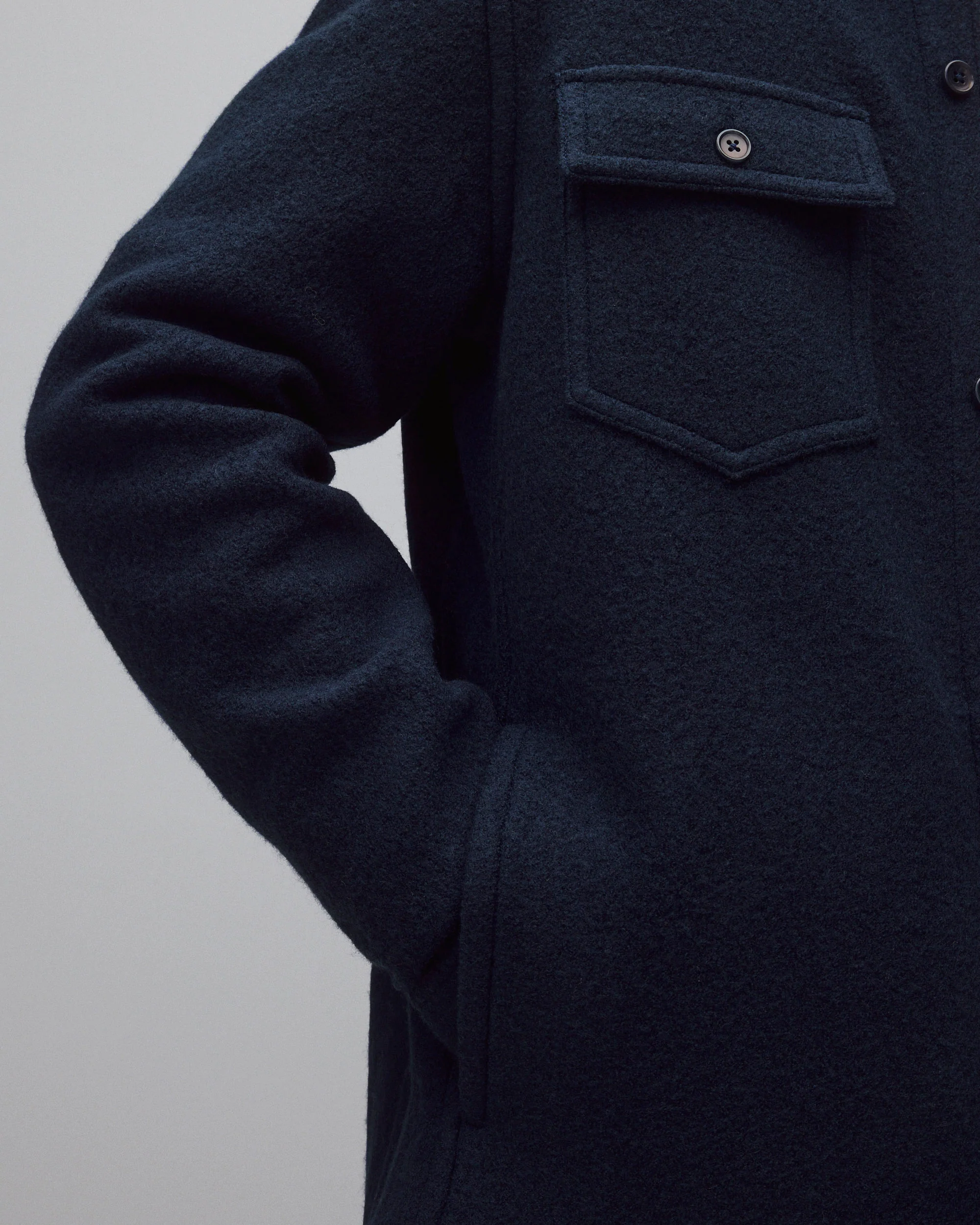 Boiled Wool Warden Overshirt - Image 6